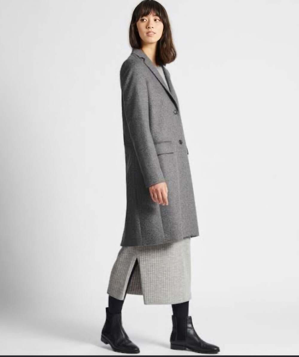 Uniqlo Wool Cashmere Women’s Chesterfield Coat - Gray